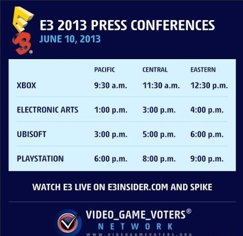 E3发布会日程表曝光 微软将发布次时代新游
